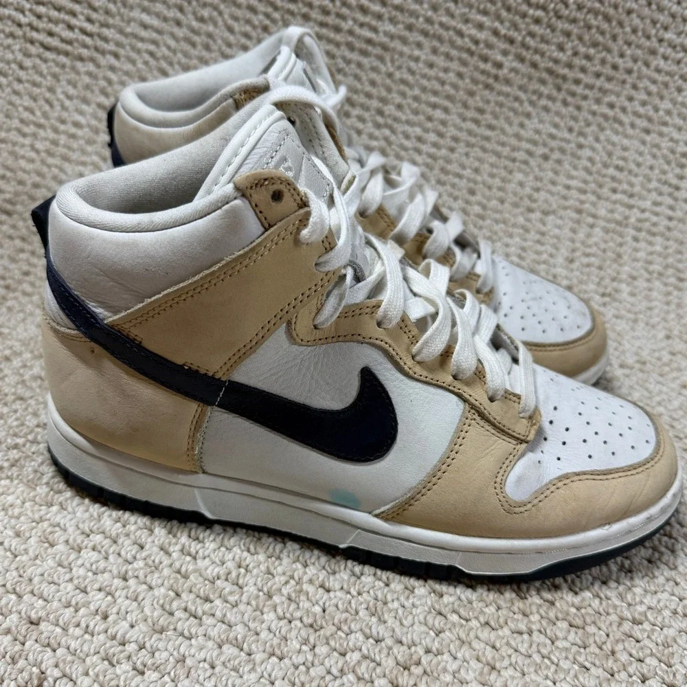 Nike Dunk High PRM Sesame Shoes Womens 7.5 White/Tan DX2044-101 Trainer Sneakers